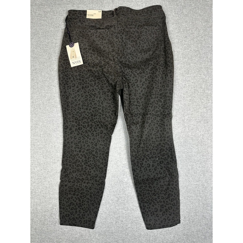 NYDJ Ami Skinny Jeans Womens 14W Ankle Pants Leopard Print Lift Tuck Jag NEW - Picture 2 of 11